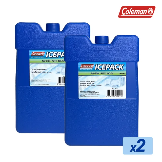 【Coleman】750ml保冷劑 / 2入組(冰寶 冰磚 保冰劑 保冷磚 凍磚 冰塊磚)