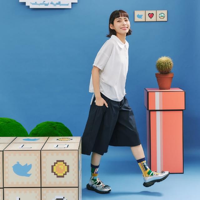 【Dailo】細褶口袋寬襬修身過膝短褲(藍 黑 綠)