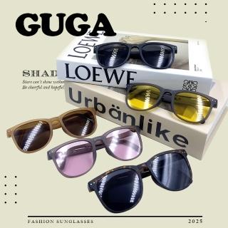 【GUGA】偏光摺疊太陽眼鏡 復古方圓框(抗紫外線 防眩光 濾藍光 輕量感)