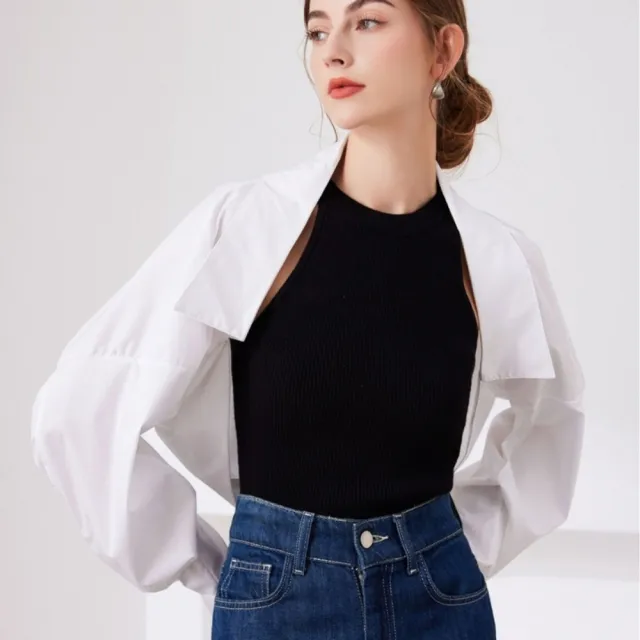 【米蘭精品】雙11優惠 披肩防曬袖套(隨興百搭襯衫式酷颯女裝配件t1kq70)