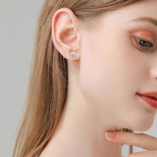 【KT DADA】純銀耳環 S925銀 耳飾 耳針 飾品 耳環 女生耳環 莫桑石 情人節禮物 小香風耳環 氣質
