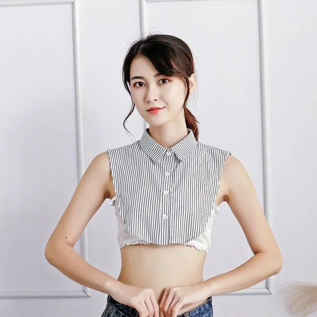【米蘭精品】現貨+預購 假領子襯衫領片(條紋方領棉質OL女裝配件3款t1ko35)