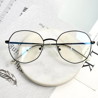 【men life】鏡框 抗藍光多邊細黑框金屬眼鏡(眼鏡)