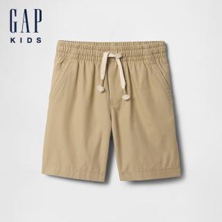 【GAP】男幼童裝 抽繩鬆緊短褲-卡其色(744754)