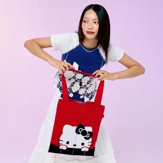 【JOSEPH AND STACEY】三麗鷗聯名XM針織百褶包(凱蒂貓玫瑰紅/官方直營/JS百褶包/SANRIO/韓系)