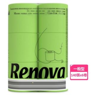 【RENOVA】滾筒式彩色木質檀香卷紙-綠色純色六入(三層紙張140張x6卷x1組)