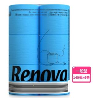 【RENOVA】滾筒式彩色木質檀香卷紙-藍色純色六入(三層紙張140張x6卷x1組)