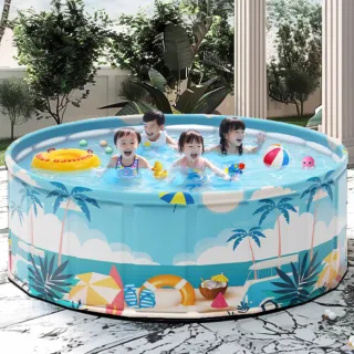 【DaoDi】泳池 免充氣折疊游泳池1.6米(附豪華戲水組 兒童戲水池 摺疊泳池 家庭水池 儲水桶 球池 折疊泳池)