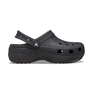 【Crocs】Classic Platform 女鞋 閃耀黑色 洞洞鞋 厚底增高 卡駱馳 休閒 涼拖鞋 207241001