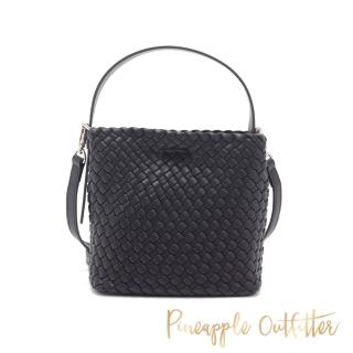 【Pineapple Outfitter】編織水桶造型手提兩用包(黑色)