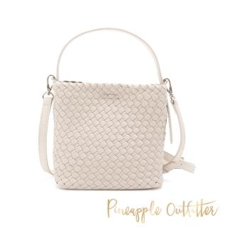 【Pineapple Outfitter】編織水桶造型手提兩用包(白色)