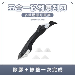 【智殿】矽利康刮刀 五合一刮刀 矽利康清除工具 廚房防黴刮刀 密封膠刮除(刮膠刀 美縫施工刀 165-SCP5)