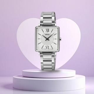 【SEIKO 精工】CS 獨特方形設計女錶 手錶-玫瑰金色(4N30-00N0S.SWR111P1)