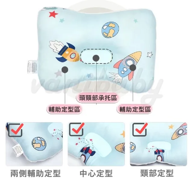 【Vanibaby】超透氣3D護頭型嬰兒枕(純棉豆豆絨  多款可選)