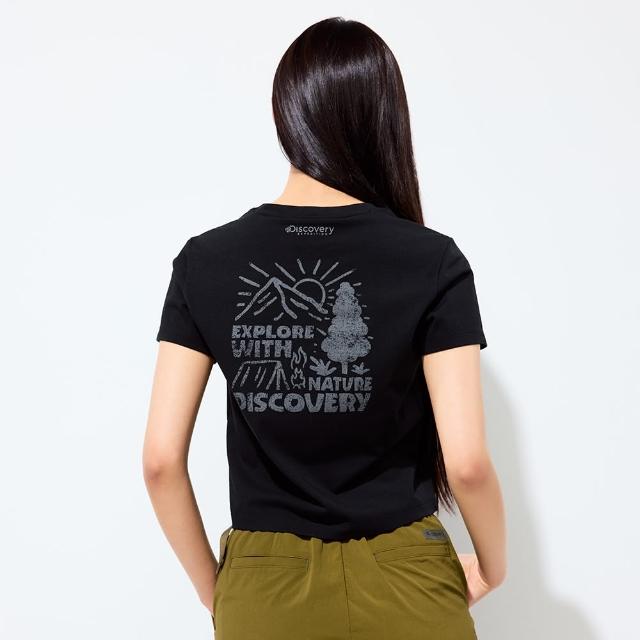 【Discovery Expedition】Freshvent 女版印花短袖T恤 涼感 機能 上衣(DWRS98053-BKS)