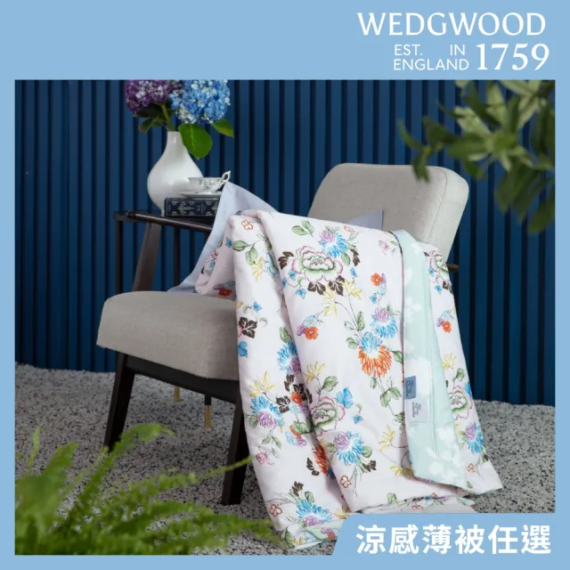 【WEDGWOOD】500織純棉印花 蠶絲涼感涼被 薄被四季被(百貨款｜單人150x195cm)