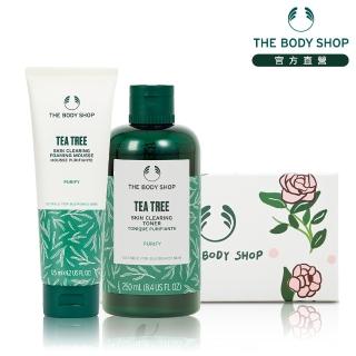 【THE BODY SHOP 美體小舖】升級版茶樹泡沫潔顏組(泡沫潔面乳125ML+調理水250ML)