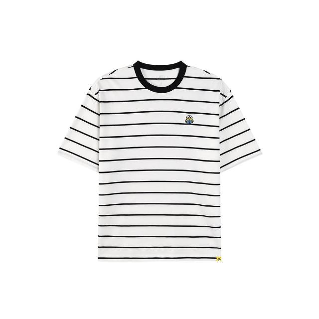 【GIORDANO 佐丹奴】男裝小小兵聯名條紋短袖上衣 minions系列(70 黑X白)