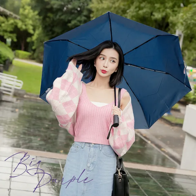 【雨傘王】BigPurple 7骨 自動傘 折疊傘 23吋 抗風 防潑水 高CP值 1-2人撐(超值款無維修*)
