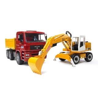 【BRUDER】Bruder MAN TGA 建築卡車與挖掘機組(模擬大型車)