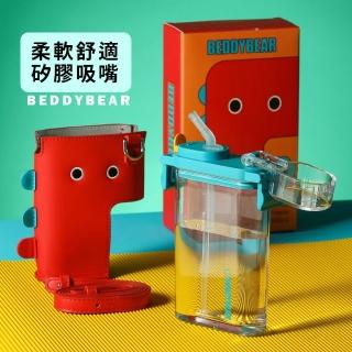 【BEDDY BEAR 杯具熊】動物造型方形兒童水壺 Tritan吸管杯 兒童學習杯 400ml