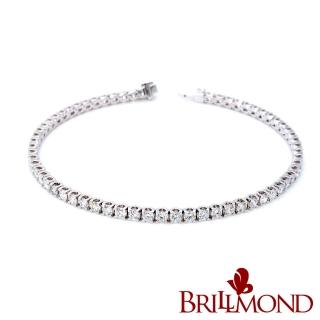 【BRILLMOND JEWELRY】2.2克拉 PT950鉑金 四爪 天然鑽石手鍊(天然鑽石總重2.2克拉)