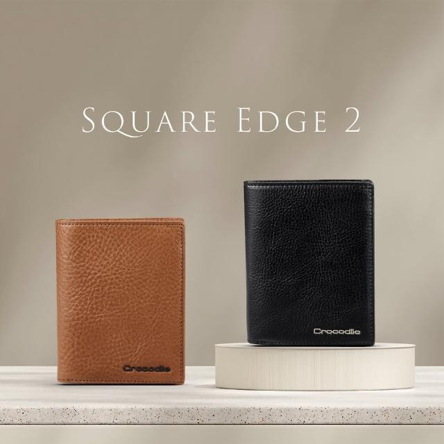 【Crocodile】直式皮夾 零錢袋中夾 6卡左翻子夾 Square Edge 2.0系列-0103-11504-鱷魚皮件(送禮