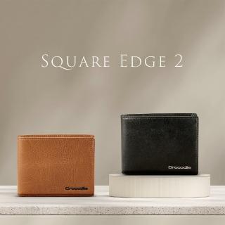 【Crocodile】中性皮夾 男錢包 5卡 釦式零錢袋 植鞣皮 Square Edge 2.0系列-0103-11501-鱷魚皮