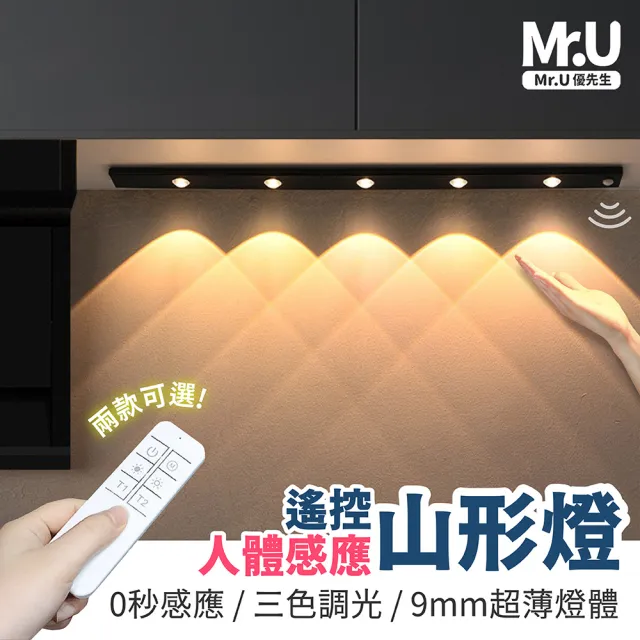【Mr.U 優先生】鋁合金山丘燈 遙控感應款_20cm(貓眼燈 感應 壁燈 磁吸 小夜燈 LED燈 展示櫃 3coins)