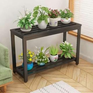 【w花花小店】雙層 140*30*50cm(花架 庭院花架 盆景架 陽臺花架 鐵藝花架 置物架 落地架 預購15天)