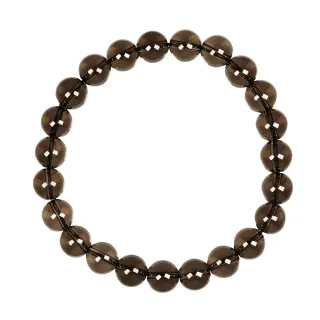 【正佳珠寶】茶水晶 頂級超透體煙茶晶 8mm 茶晶手珠