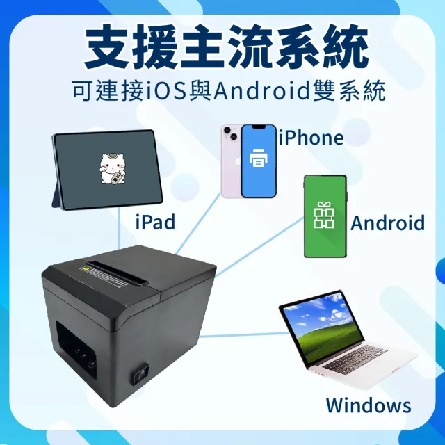 【來錢快】熱感式80mm出單機/廚房出單機(支援MAC蘋果系統/電子發票)