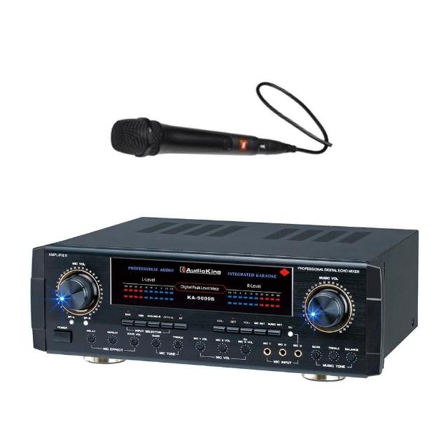 【AudioKing+JBL MIC】藍芽/光纖/同軸KA-9000B專業綜合擴大機+專業有線麥克風*1