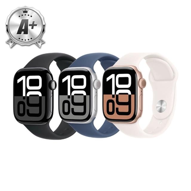 【Apple】A+級福利品 Apple Watch S10 LTE 46mm(鋁金屬錶殼搭配運動型錶帶)