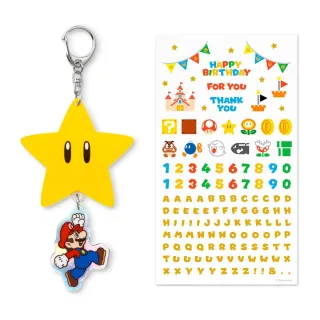 【Nintendo 任天堂】超級瑪利歐裝飾吊飾 超級星星 含貼紙  - 電玩(台灣公司貨)