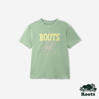【Roots】Roots 大童-NATURE IS MAGIC ANIMAL 短袖T恤(羅勒綠)