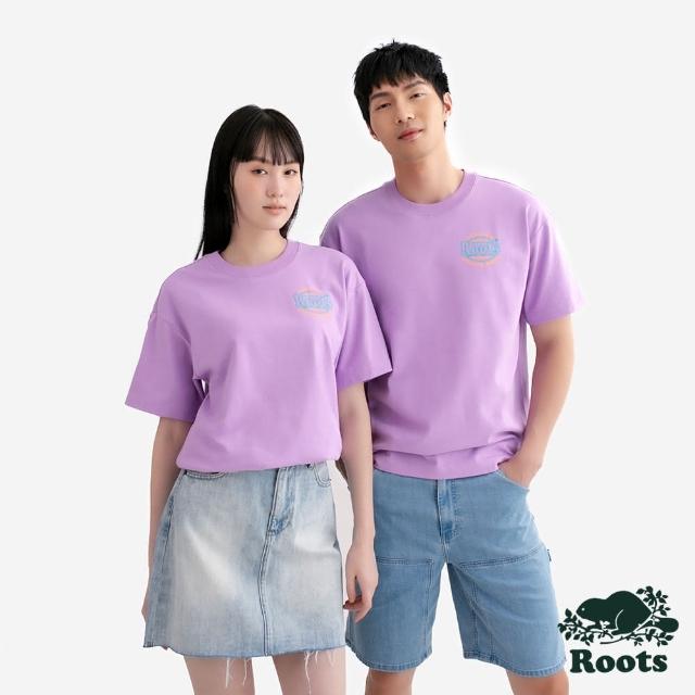 【Roots】Roots中性-ROOTS GENUINE GOODS 短袖上衣(紫色)