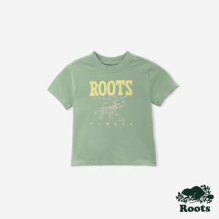 【Roots】Roots 小童-NATURE IS MAGIC ANIMAL 短袖T恤(羅勒綠)