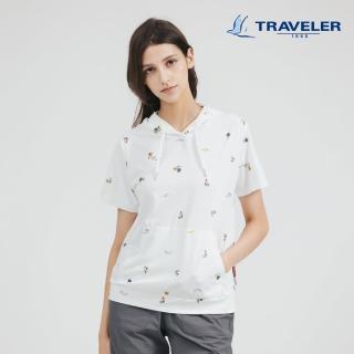 【TRAVELER 旅行者】女款超透氣消臭吸排短袖連帽上衣｜251TR810(消臭/吸排)