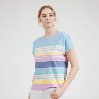 【TRAVELER 旅行者】女款消臭吸排條紋短袖上衣｜251TR816(消臭/吸排)