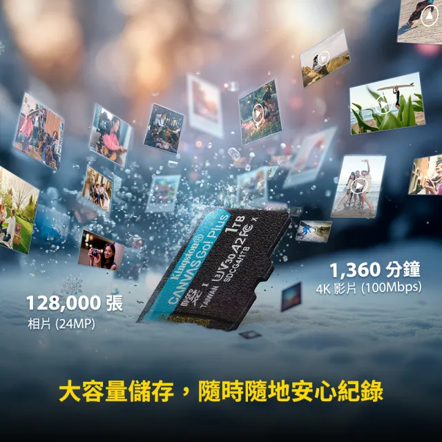 【Kingston 金士頓】Canvas Go!Plus microSD 128GB/200MB/s 記憶卡(SDCG4/128GB)