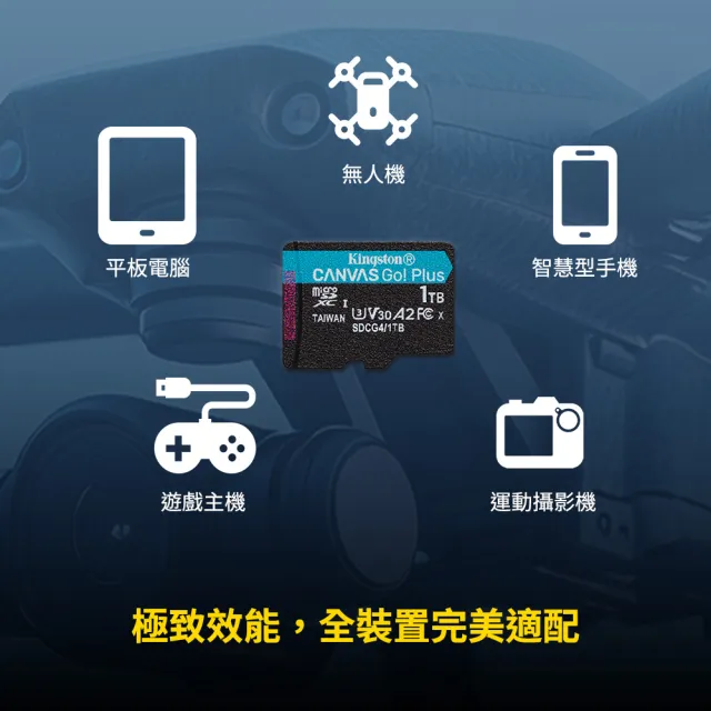 【Kingston 金士頓】Canvas Go!Plus microSD 128GB/200MB/s 記憶卡(SDCG4/128GB)