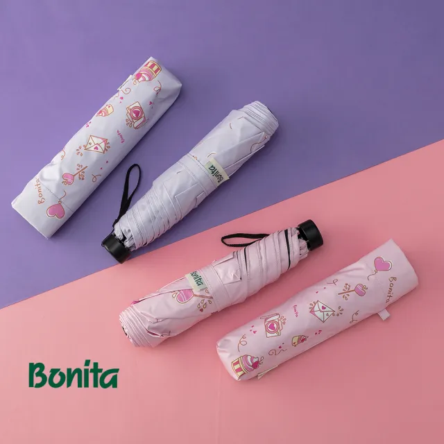 【Bonita 葆倪】甜點情書 輕量防風細短傘/968-5556(21吋/200g/輕量防風手開傘)