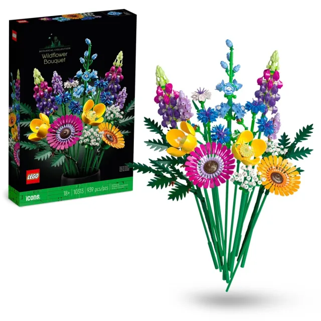 【LEGO 樂高】Botanicals 10313 野花花束 & 10347 燦爛小花束 2入組(居家擺飾 禮物 花藝 手工藝 母親節禮物