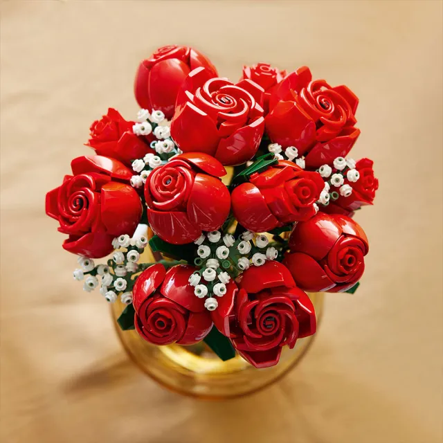 【LEGO 樂高】Botanicals 10328玫瑰花束 & 10342 優雅粉紅花束 2入組(居家擺飾 禮物 花藝 手工藝 情人節禮
