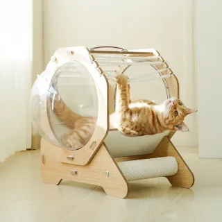 【PETDOS 派多斯】360°寵物太空艙膠囊(太空艙貓窩 可容納15公斤貓咪 超大空間 肆意玩耍 結實耐用)