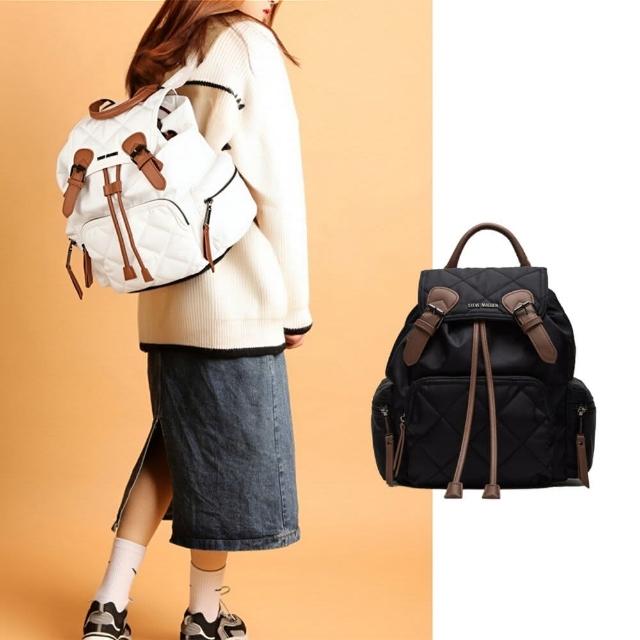 【steve madden】菱格雙肩後背包 大容量(防潑水、輕量化)