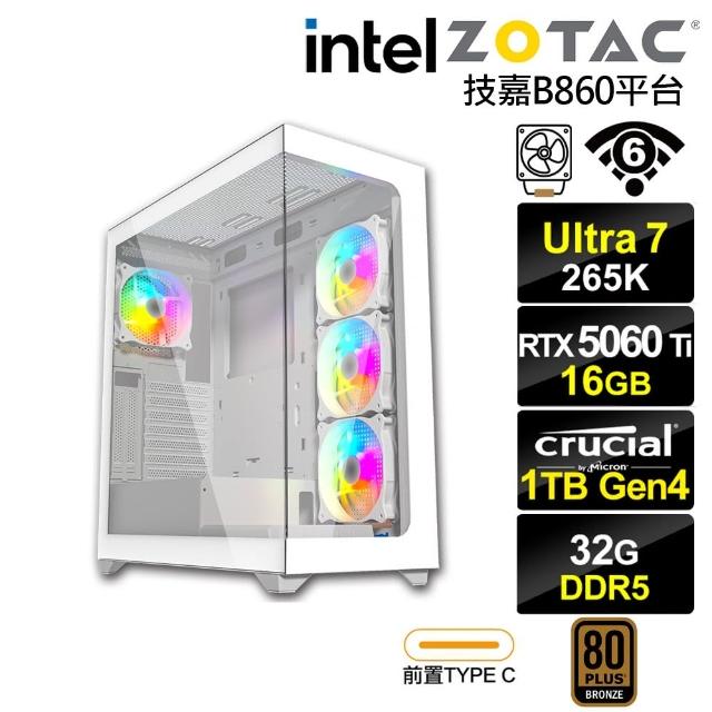 【NVIDIA】U7廿核GeForce RTX 5060 Ti 16G{松雀鷹K4CC}電競電腦(U7 265K/技嘉B860/32G D5/1TB/WIFI)