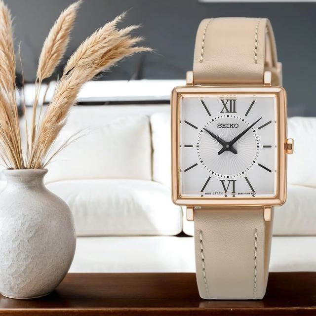 【SEIKO 精工】摩登時尚長方形女錶(SWR114P1/4N30-00N0W)