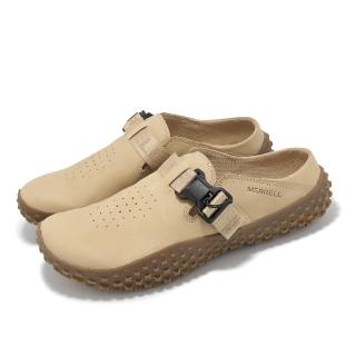 【MERRELL】懶人鞋 Wrapt Slide Nubuck 男鞋 卡其 黑 扣環式 膠底 休閒鞋(ML007185)